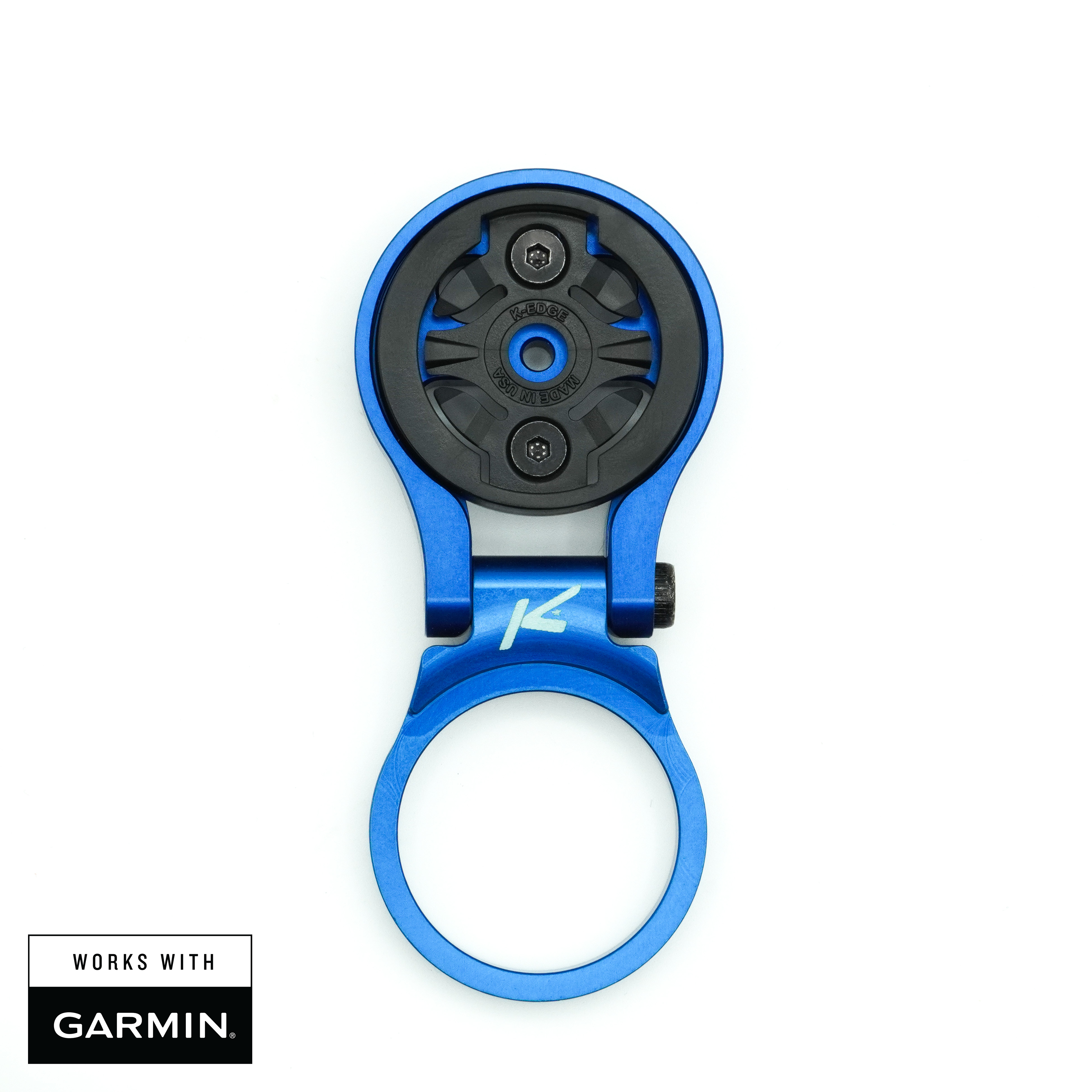 K-Edge | Adjustable Bicycle Computer Stem Mount | Garmin | Blue