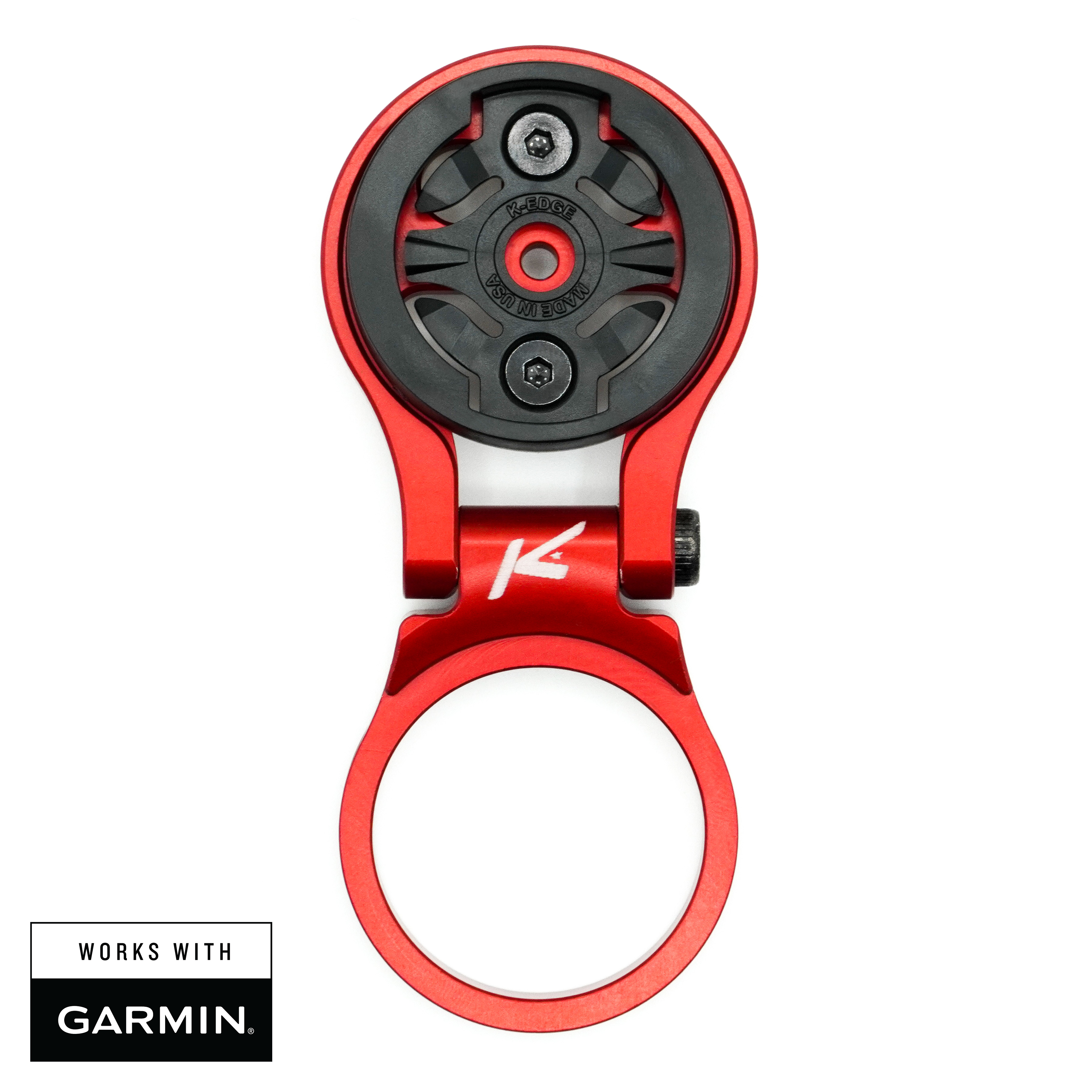 K-Edge | Adjustable Bicycle Computer Stem Mount | Garmin | Red