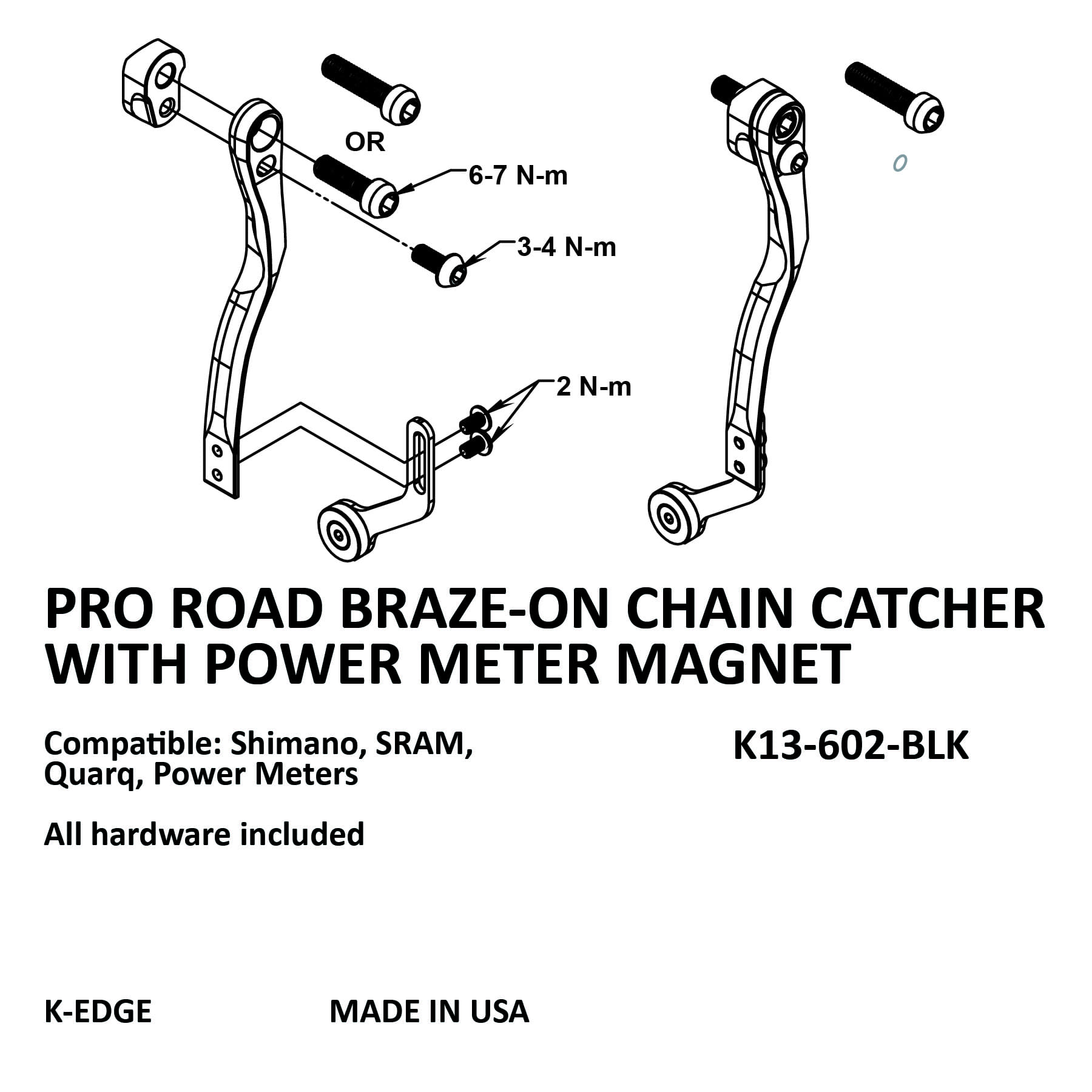 K-EDGE Pro Road Braze-on Chain Catcher - K-EDGE