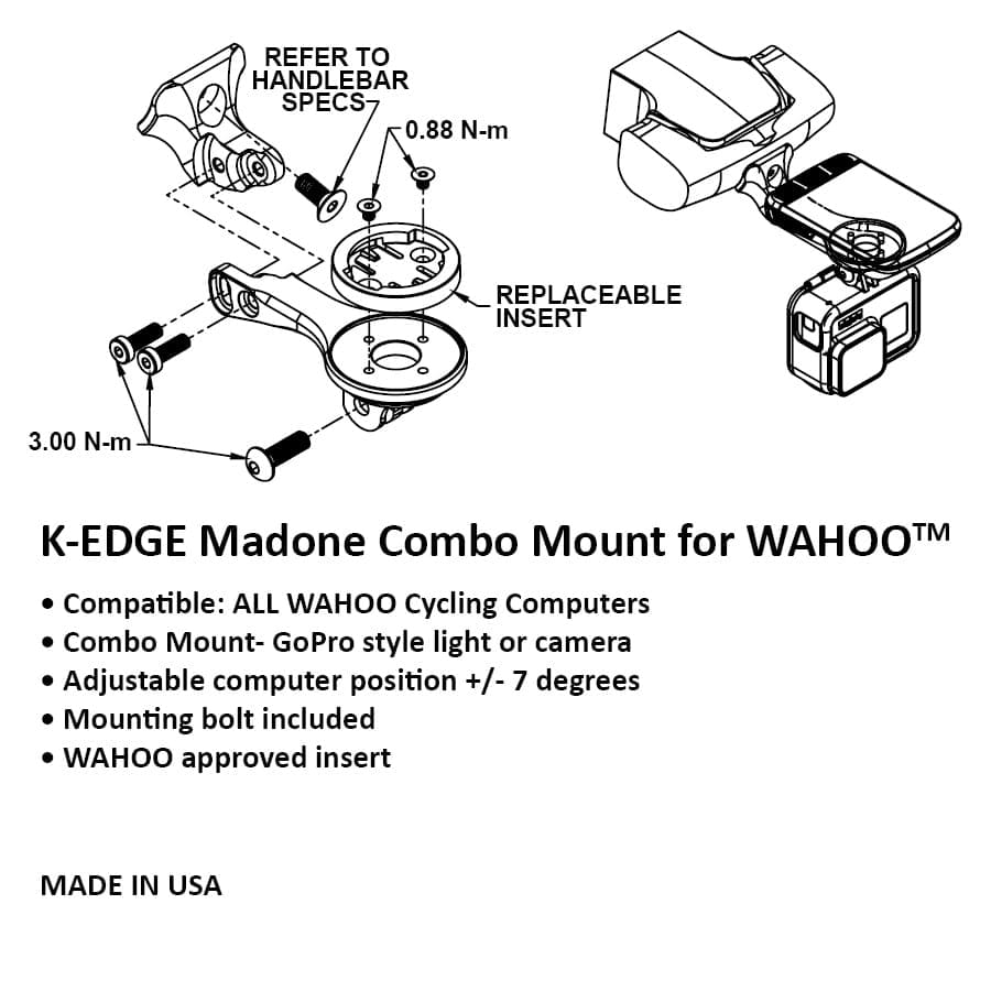 Madone XXX Integrated Bar/Stem to BOLT wahoo ELEMNT Mount for TREK Type S 
